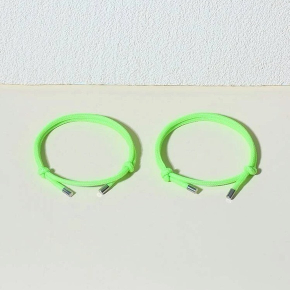 2 pcs Couple Glow In The Dark Bracelet Set Adjustable Luminous Stretch - Picture 6 of 8